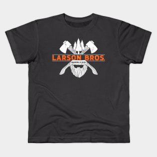 Larson Bros AxeBeard Logo - White Kids T-Shirt